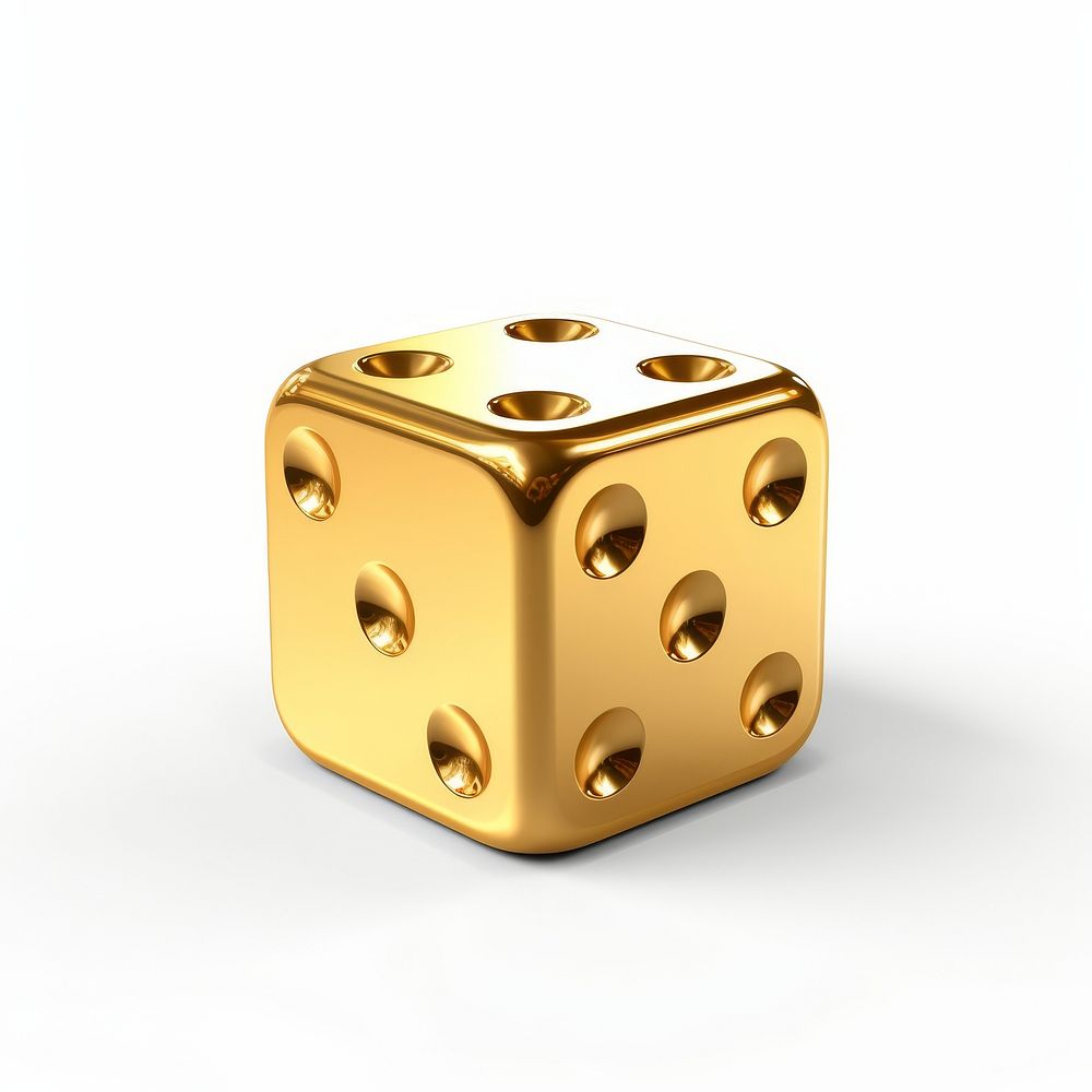 A dice game gold white background.