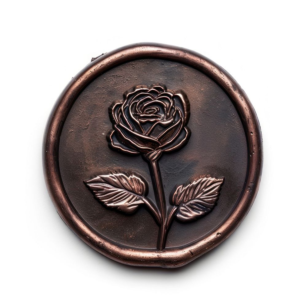 Seal Wax Stamp of a medival rose jewelry locket bronze.