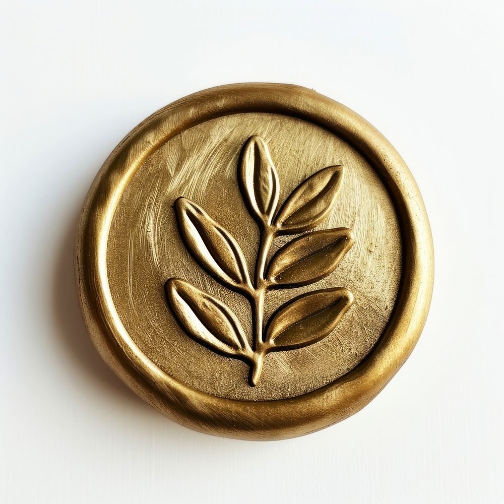 Seal Wax Stamp olive leaf jewelry locket bronze.