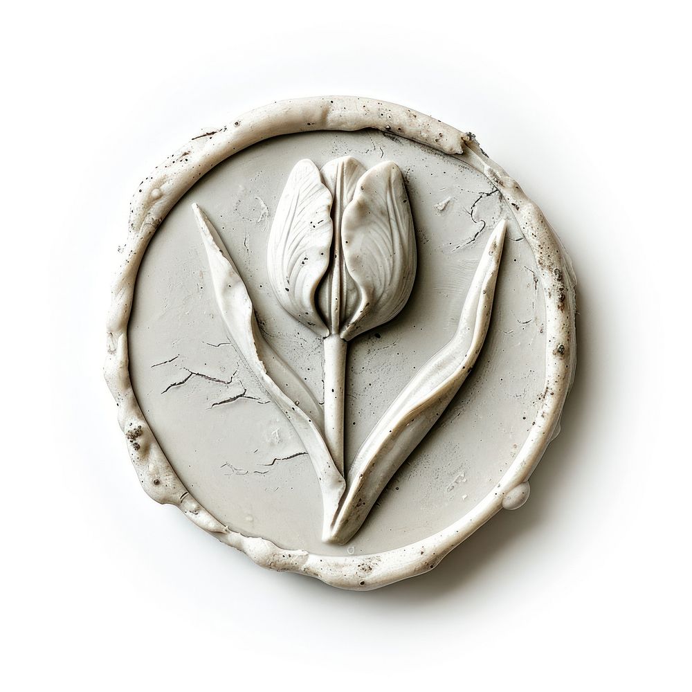 Seal Wax Stamp tulip icon jewelry white background accessories.