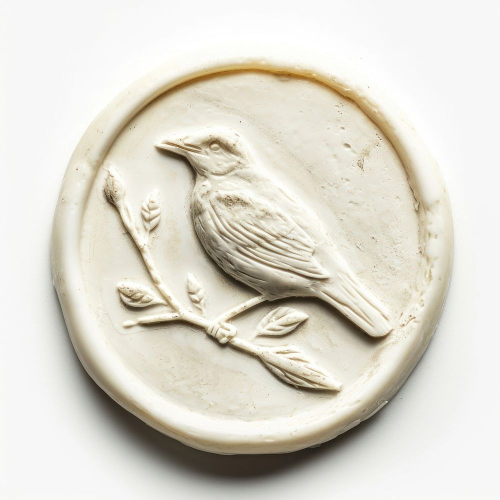 Seal Wax Stamp bird animal white background creativity.