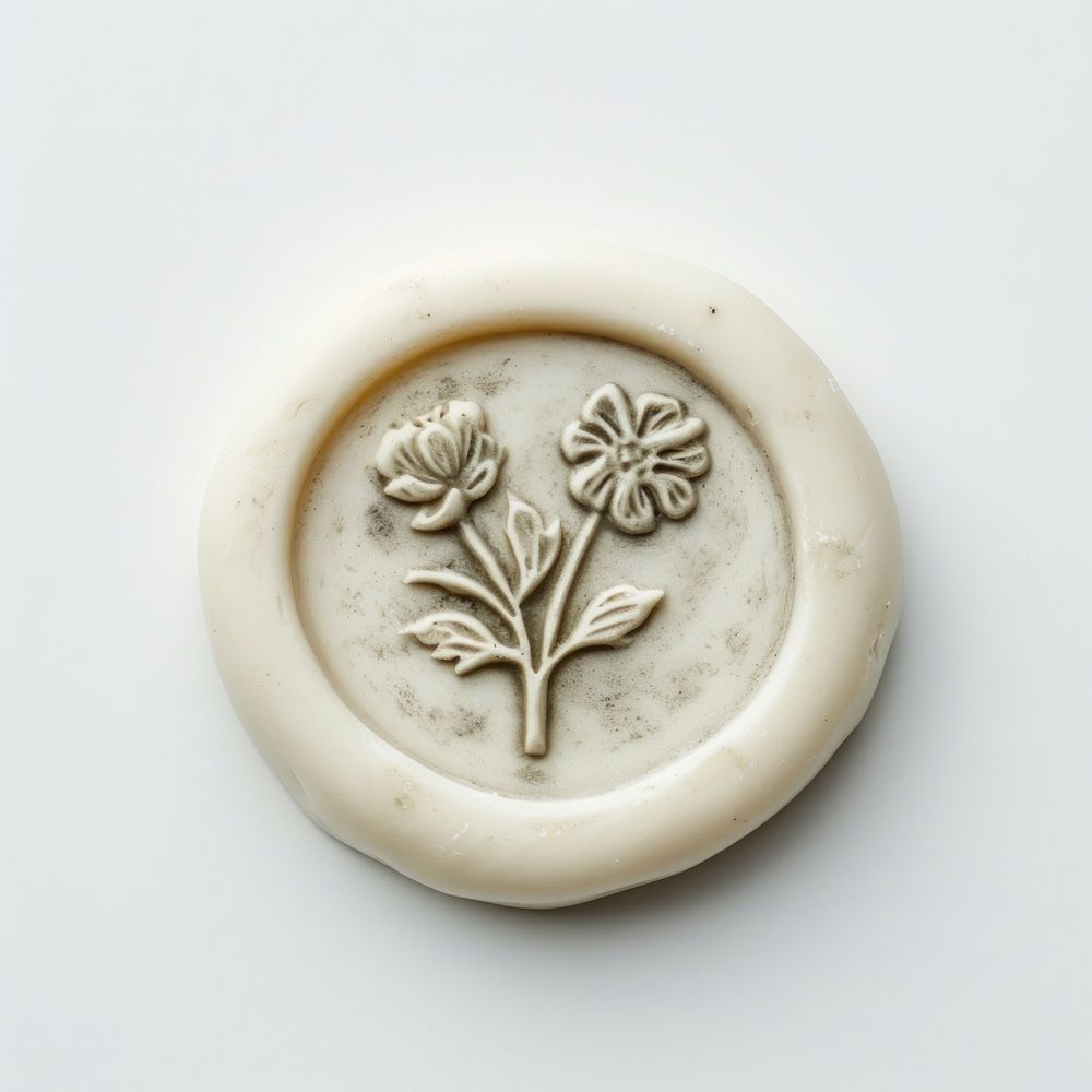 Seal Wax Stamp flower in heart porcelain jewelry accessories.