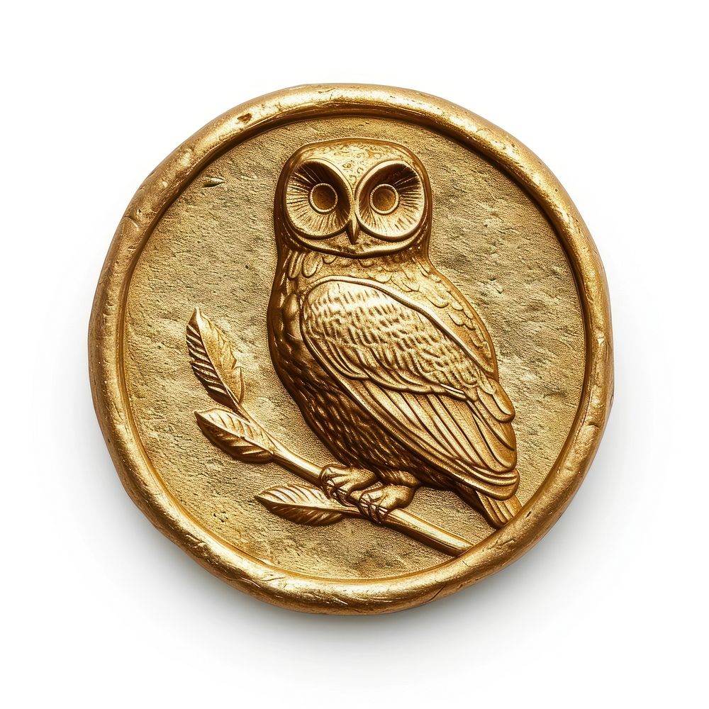 Seal Wax Stamp graduated owl gold animal locket.