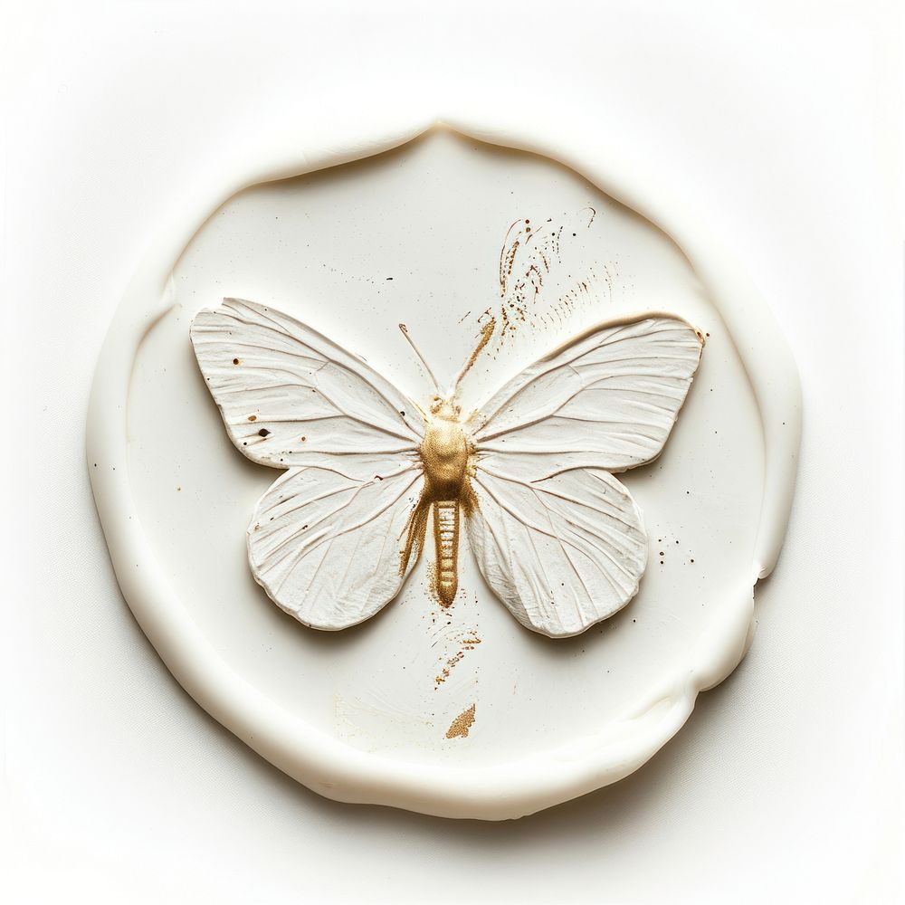 Seal Wax Stamp minimal butterfly animal white background accessories.