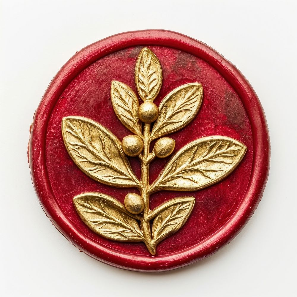 Seal Wax Stamp mistletoe jewelry locket gold.