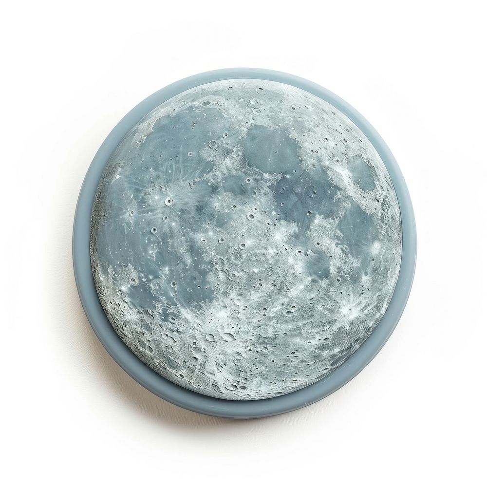 Seal Wax Stamp moon astronomy sphere white background.