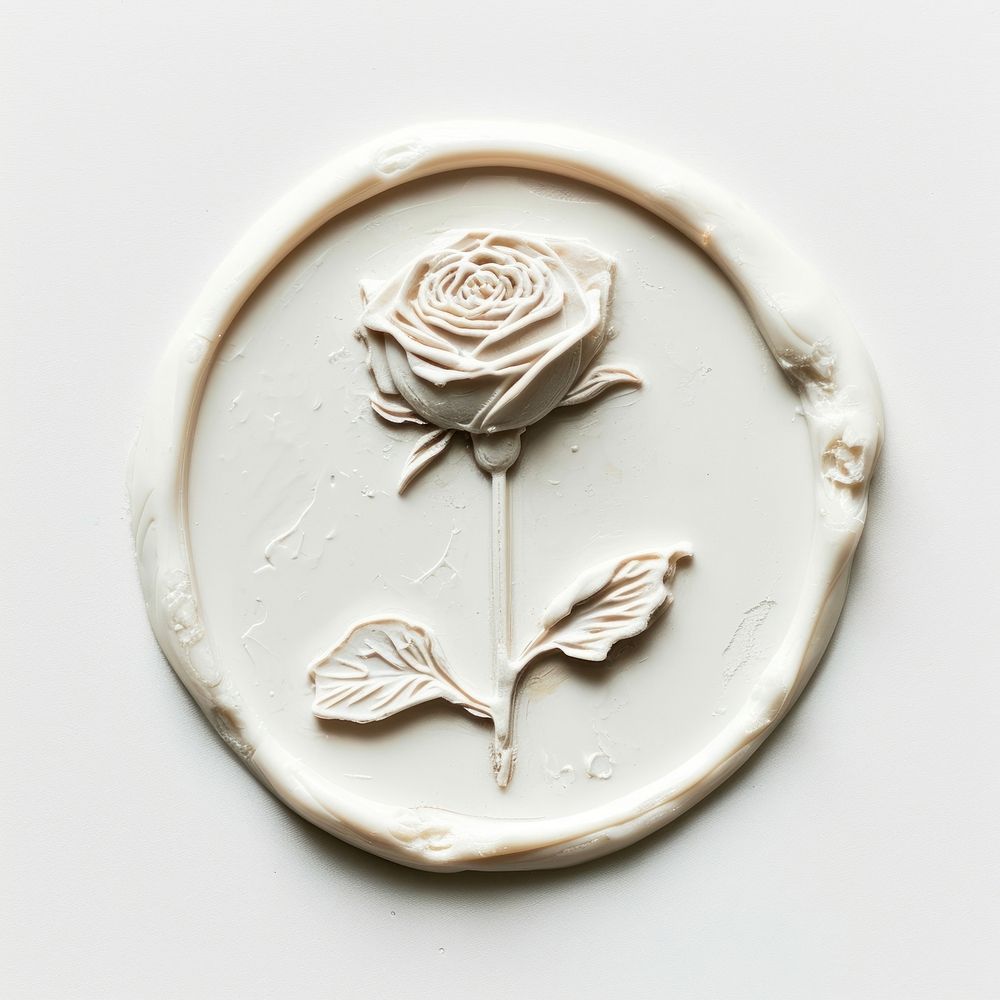 Seal Wax Stamp of a minimal rose art creativity freshness.