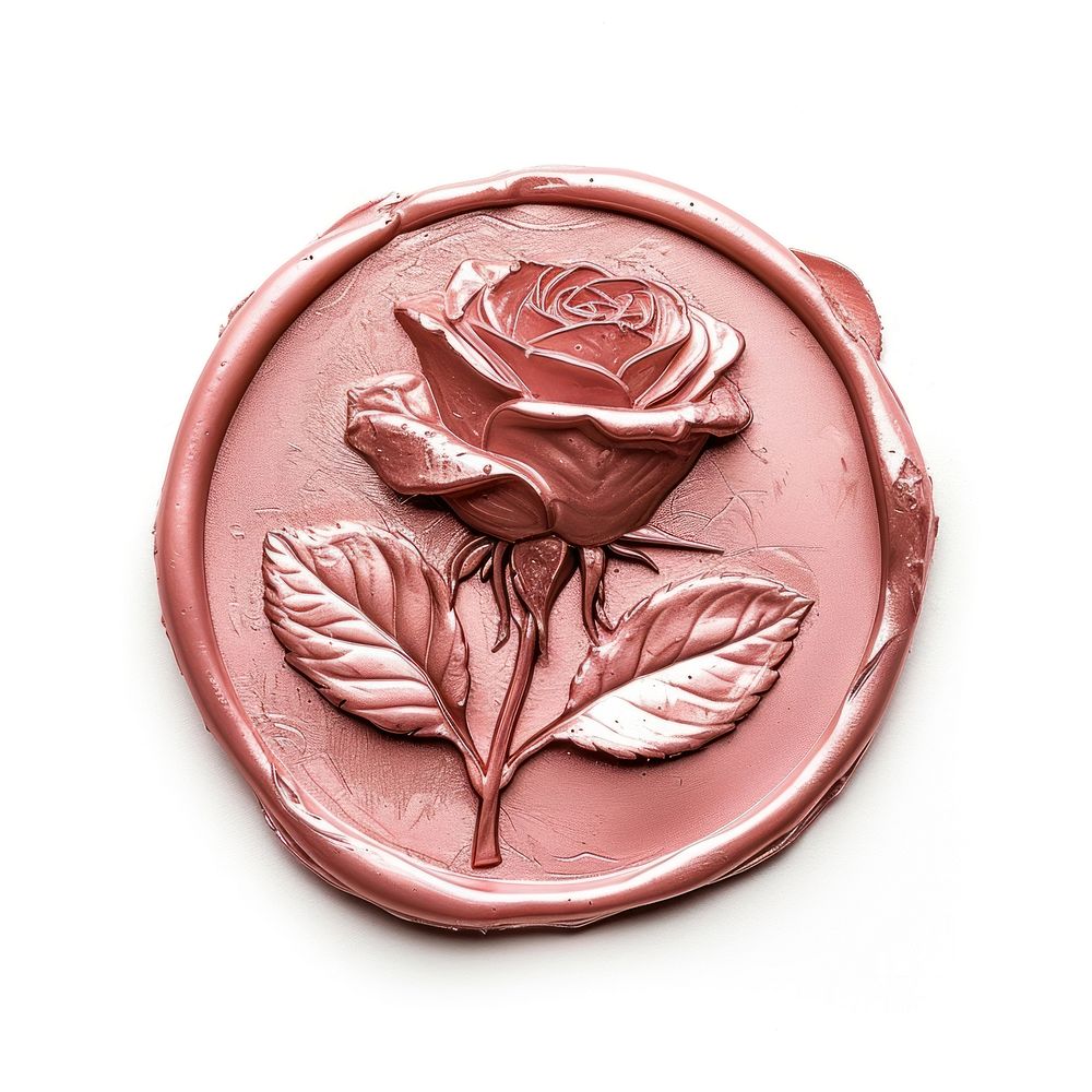 Seal Wax Stamp of a rose jewelry locket pink.