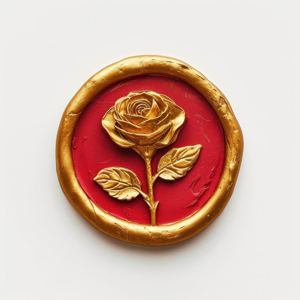 Seal Wax Stamp of a rose gold red jewelry.