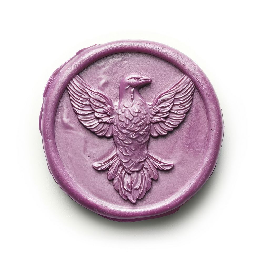 Seal Wax Stamp phoenix craft white background representation.