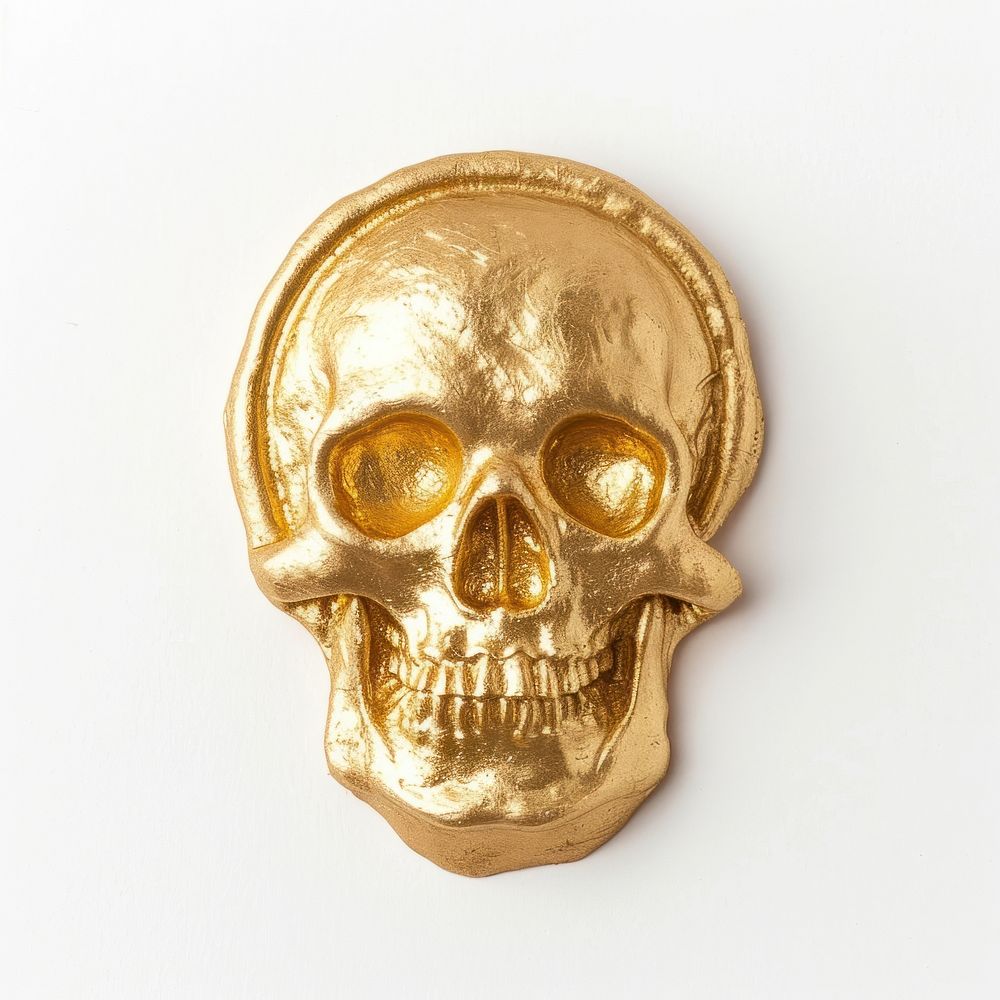 Seal Wax Stamp pirate skull gold jewelry bronze.