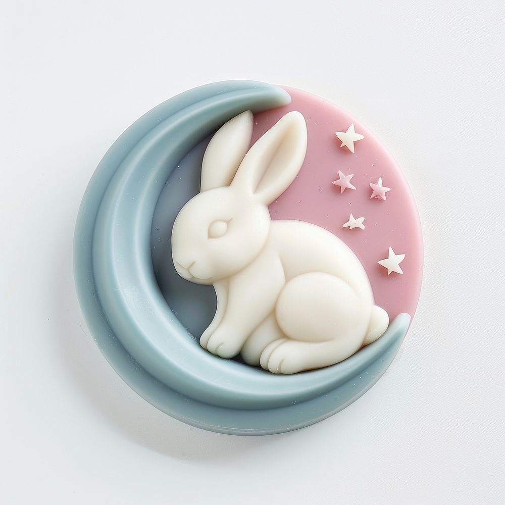 Seal Wax Stamp rabbit in moon mammal representation accessories.