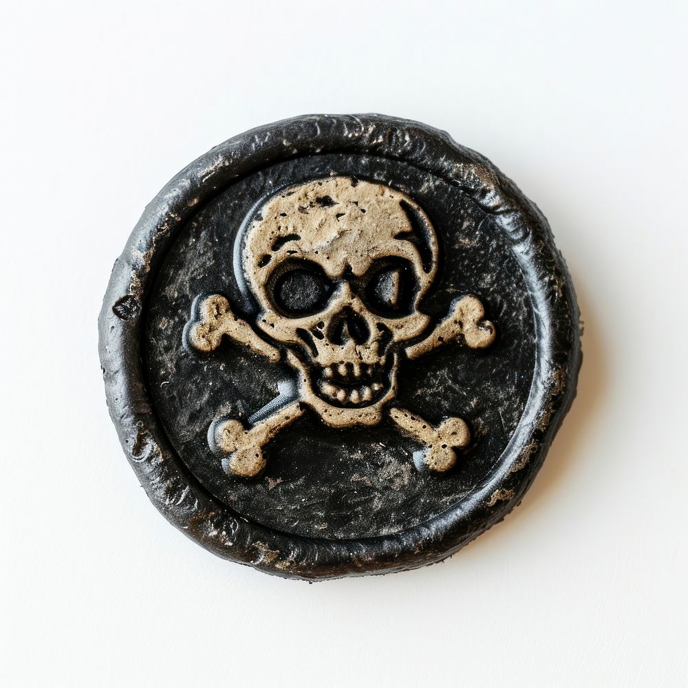 Seal Wax Stamp skull pirates jewelry pendant locket.