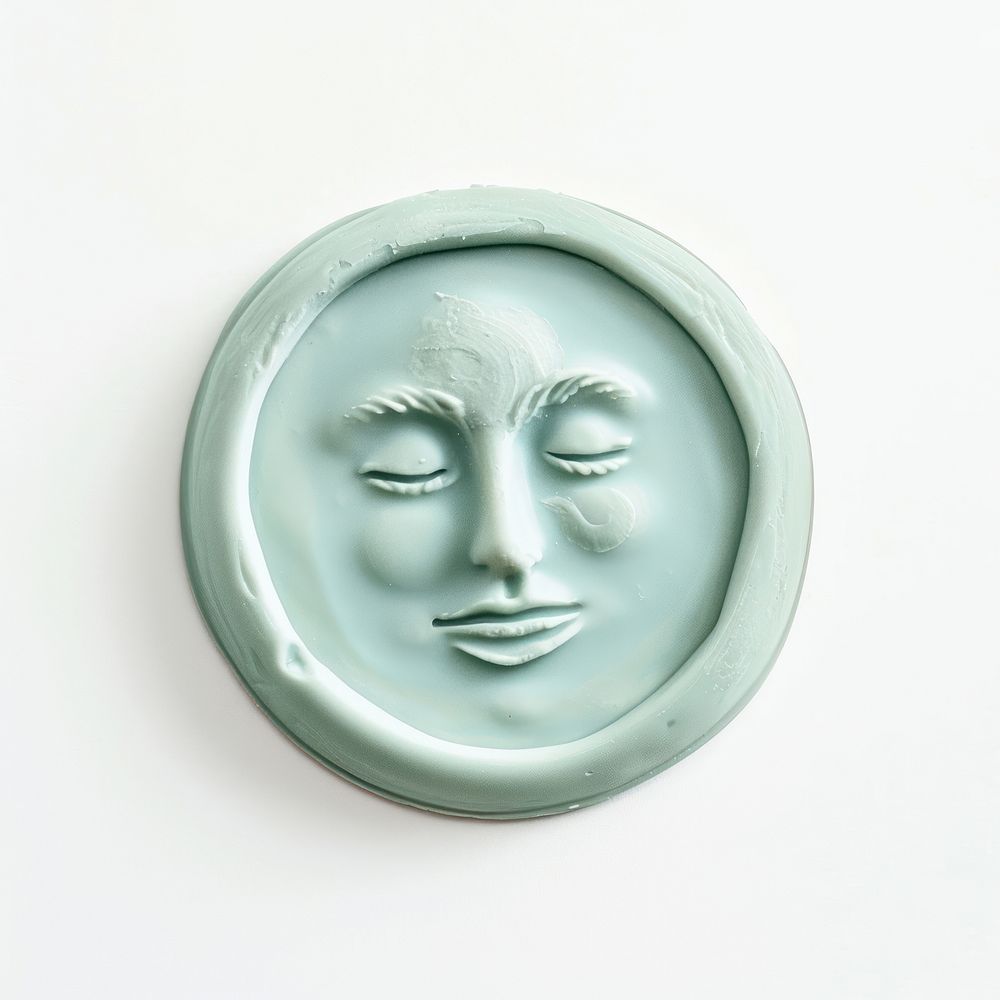 Seal Wax Stamp smiley moon craft face art.