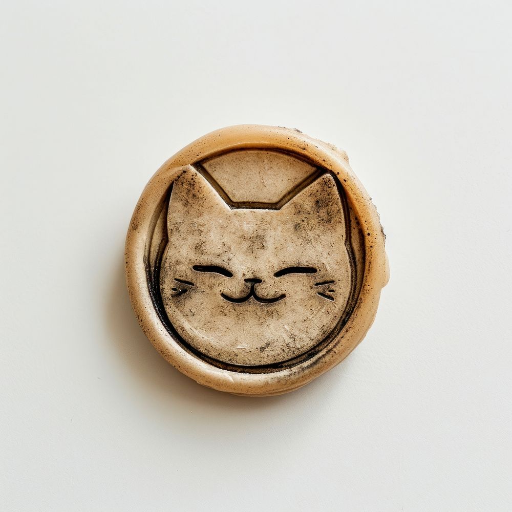 Seal Wax Stamp smiling cat locket craft anthropomorphic.