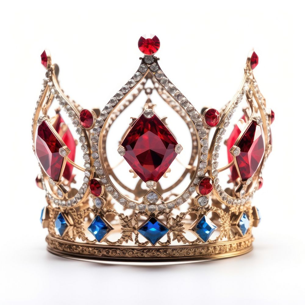 Crown jewelry red white background. AI generated Image by rawpixel.