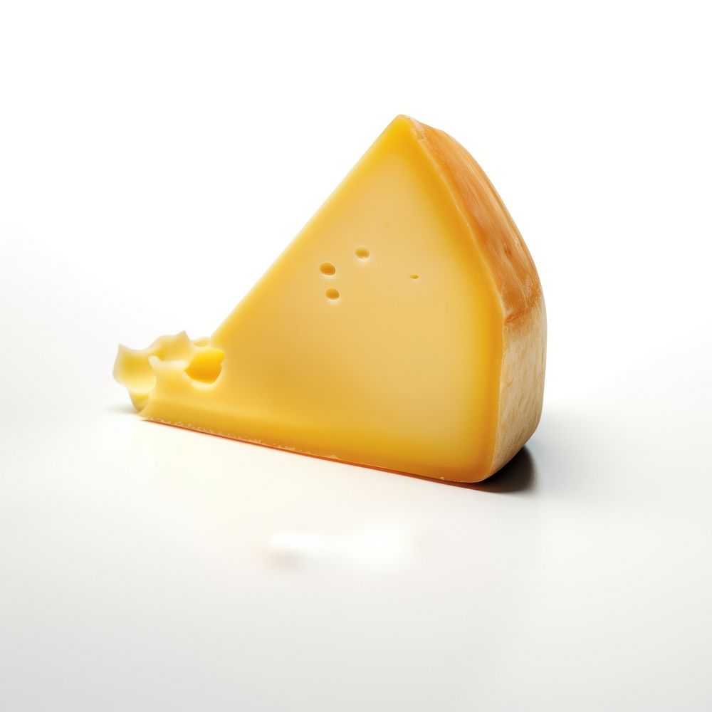 A piece of cheese food parmigiano-reggiano white background.