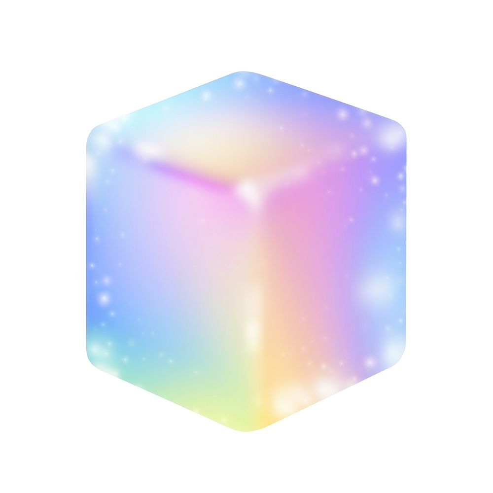 holography cube icon white background | Free Photo Illustration - rawpixel