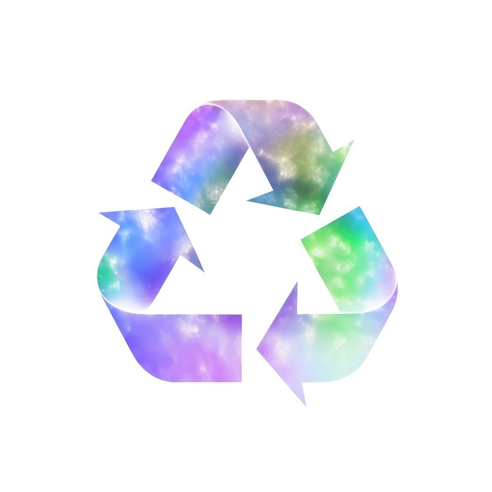 A holography recycle icon symbol white background recycling.