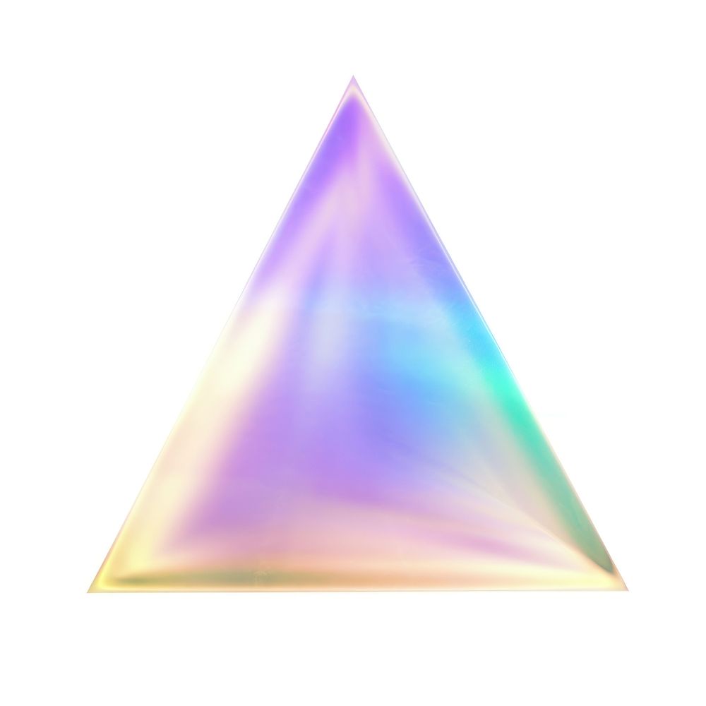 A holography triangle icon white background single object refraction.