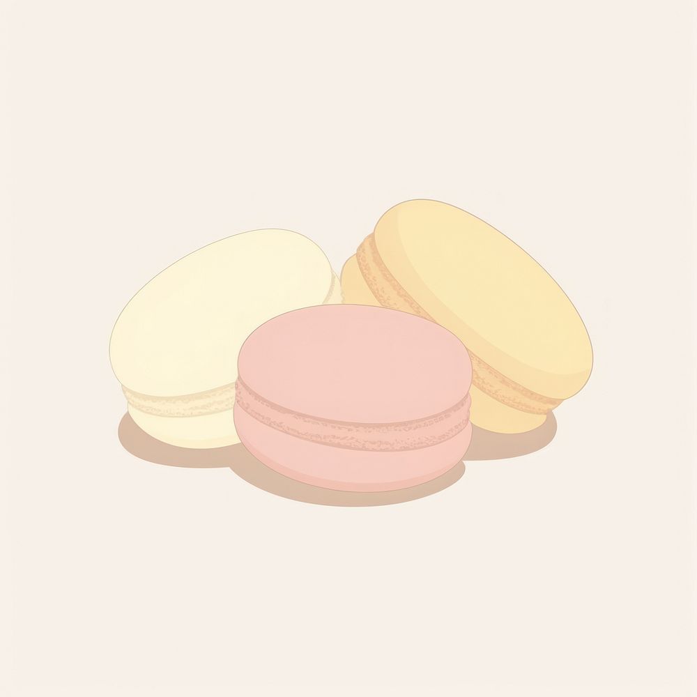 Illustration of macarons food confectionery cosmetics.