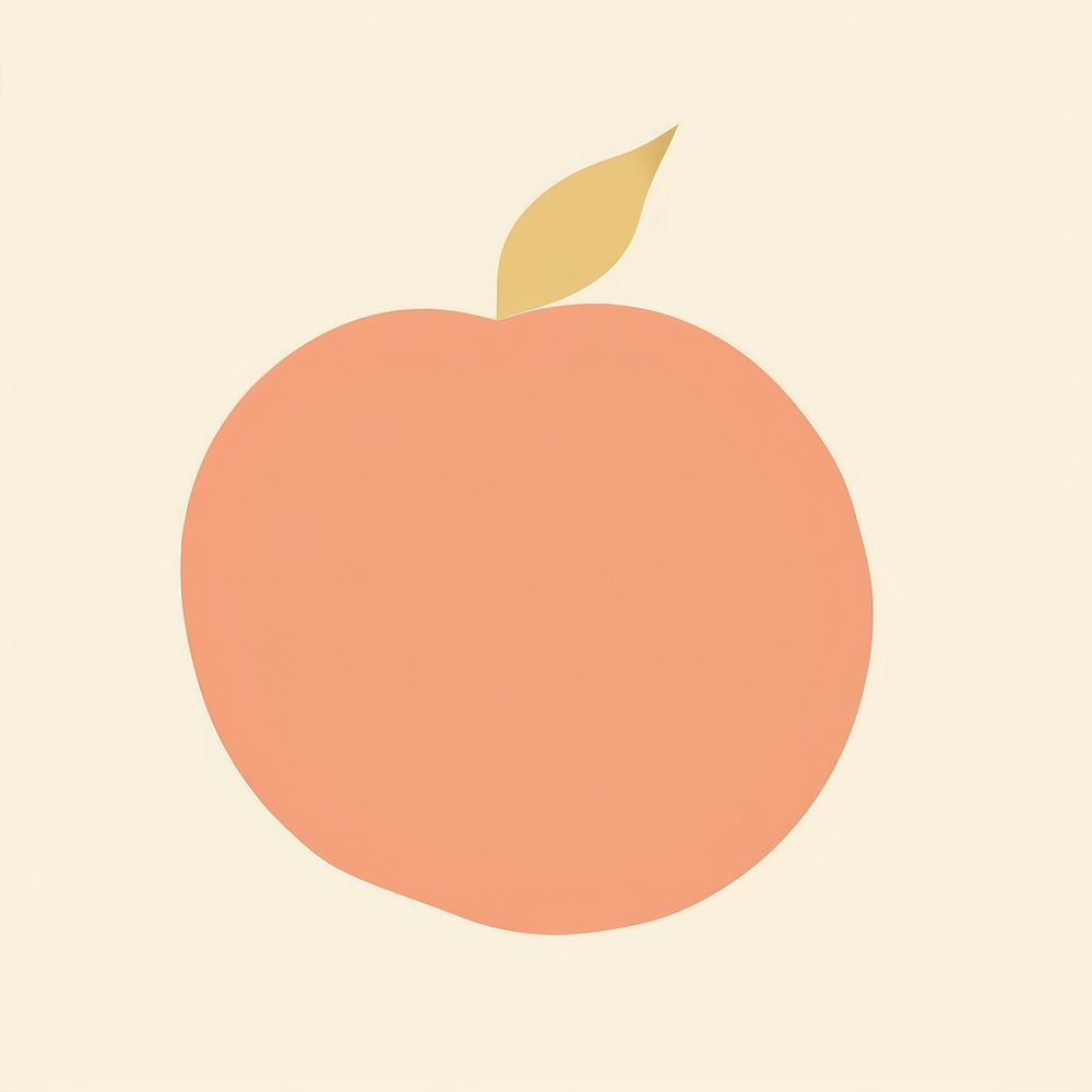 Illustration of a peach apple fruit plant.