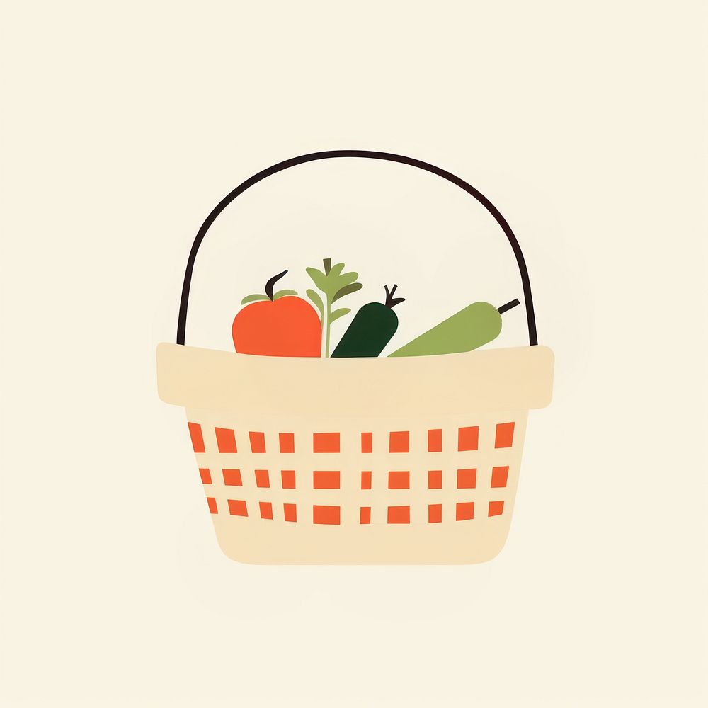 Illustration of basket with vegetable freshness container organic.