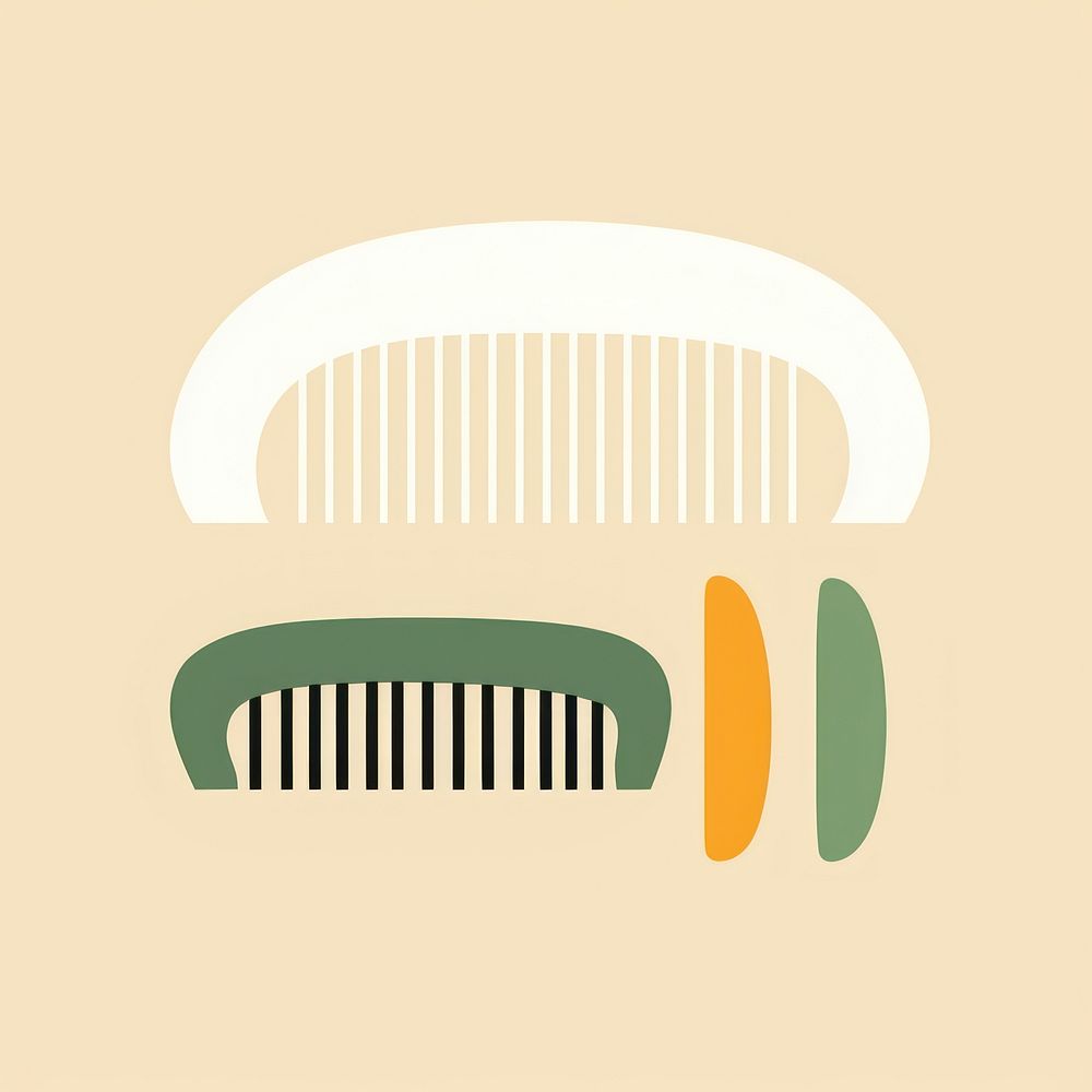 Illustration of comb furniture pattern circle.