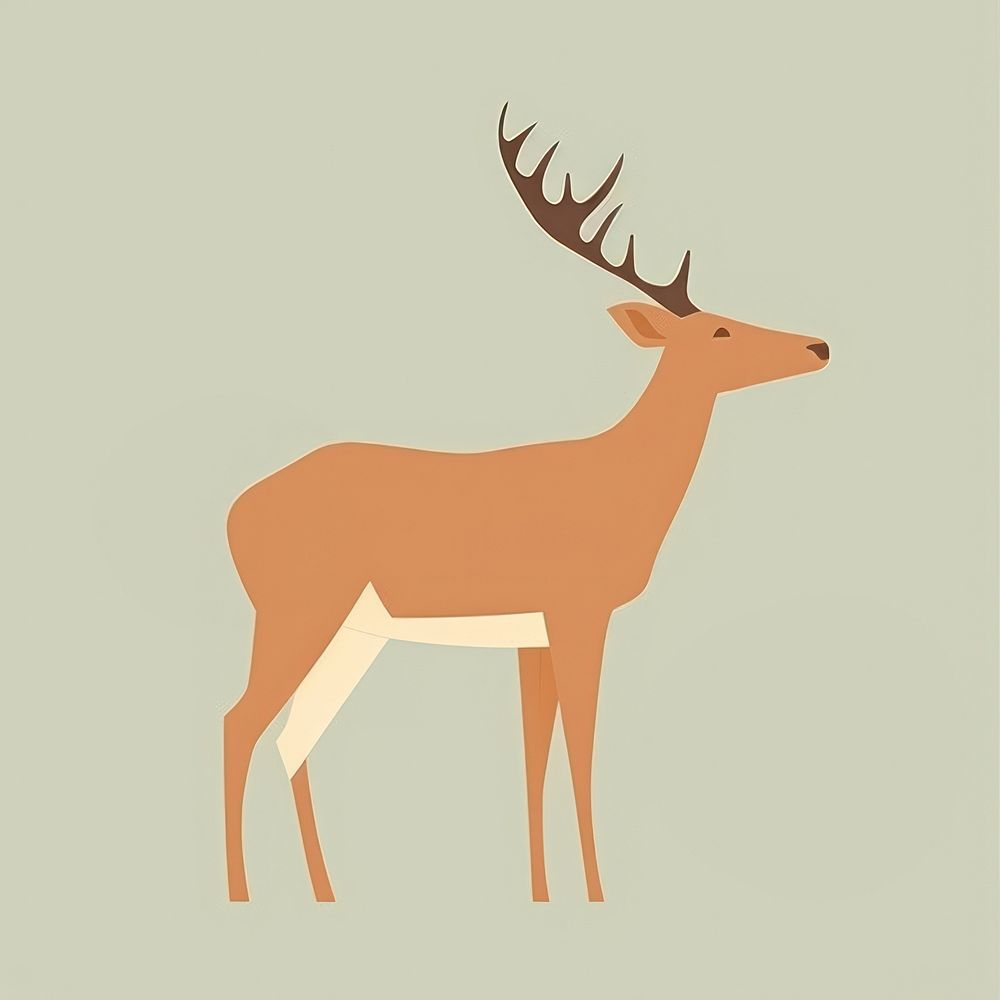 Illustration of deer wildlife animal mammal.