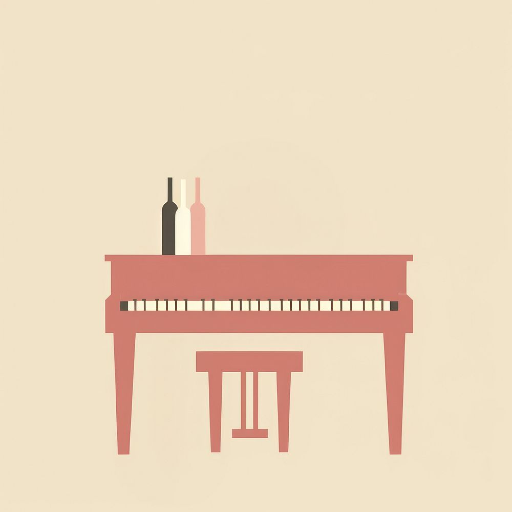 Illustration of piano keyboard harpsichord refreshment.