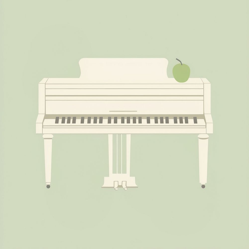 Illustration of piano keyboard harpsichord pianist.