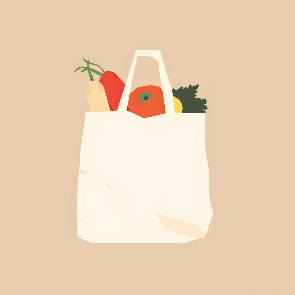 Illustration of shopping bag handbag accessories vegetable.