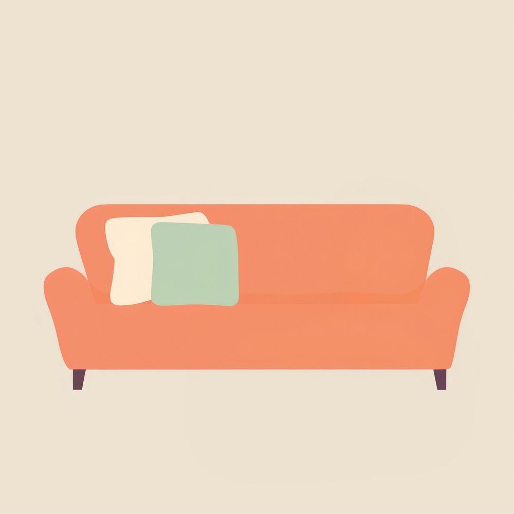 Illustration of sofa furniture cushion comfortable.