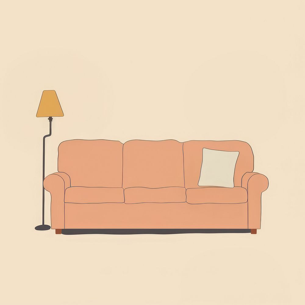 Illustration of sofa furniture lamp comfortable.