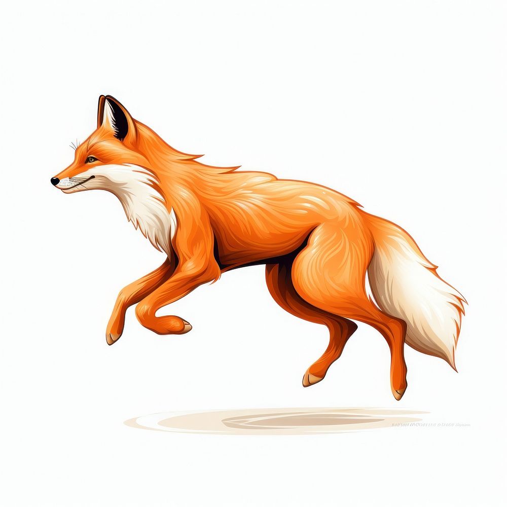 Orange fox jumping animal mammal carnivora.