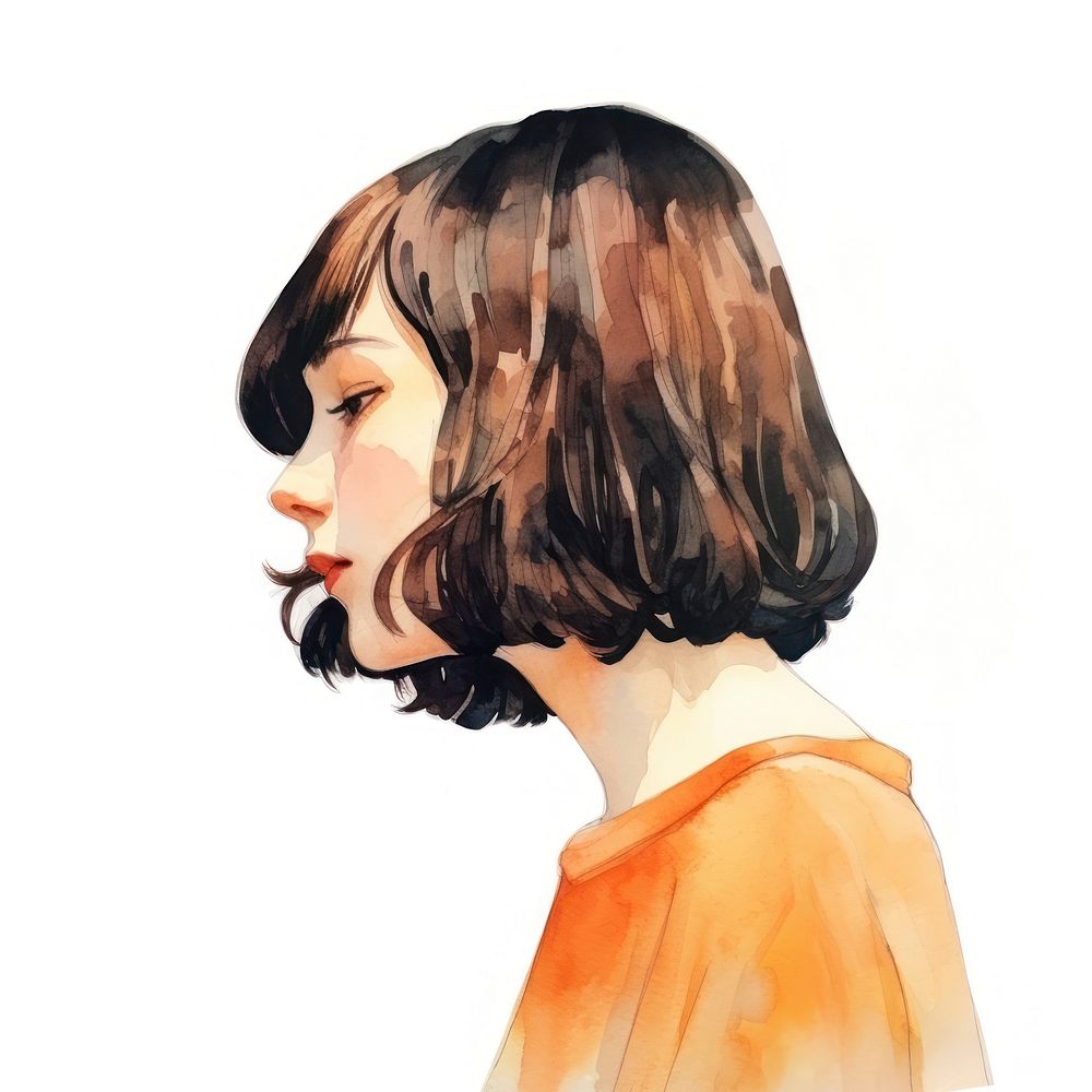 Hair painting portrait drawing.