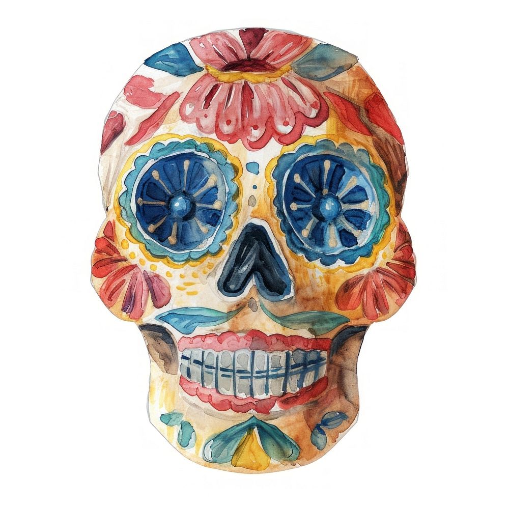 Dia de Muertos skull mask representation celebration.