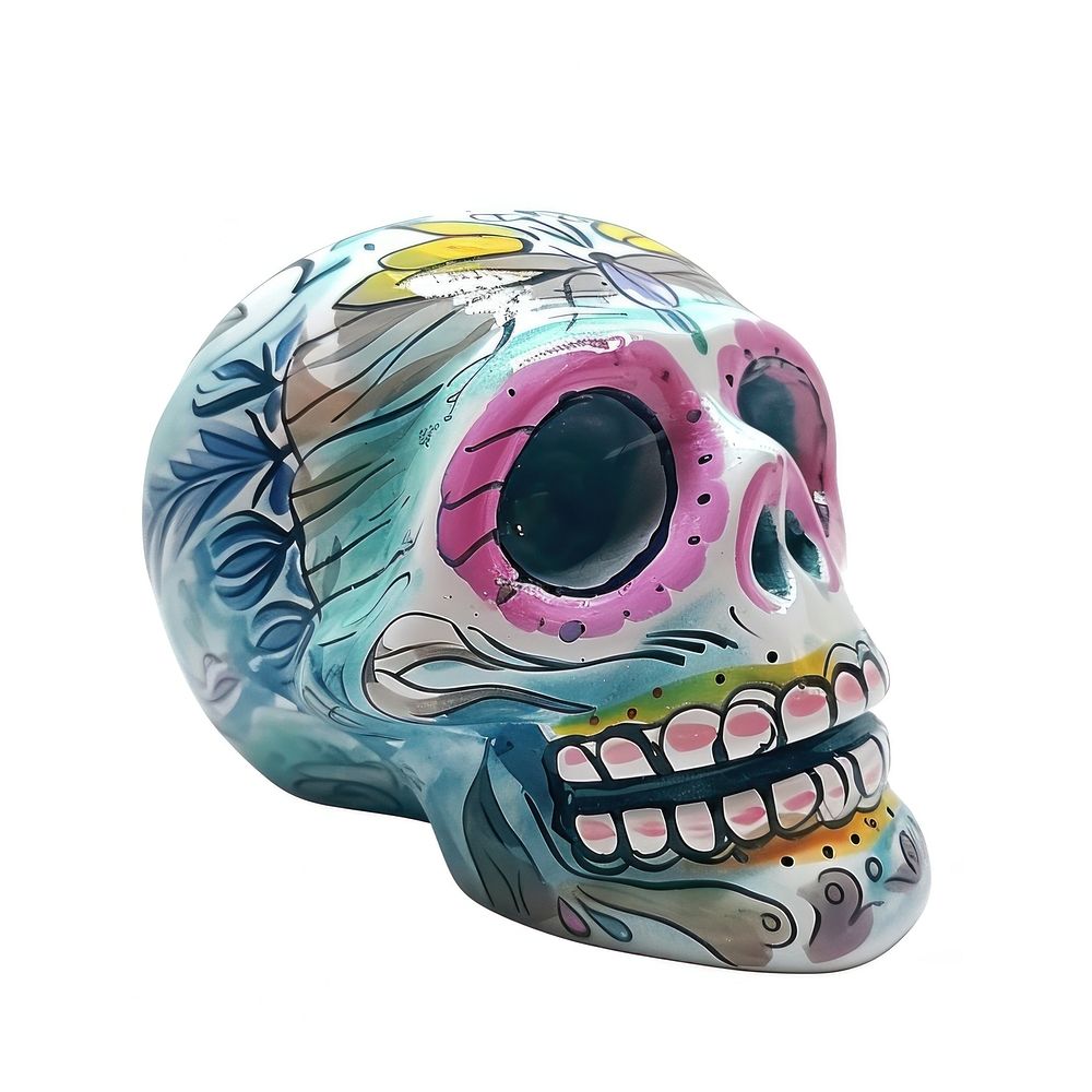 Dia de Muertos skull art representation celebration.