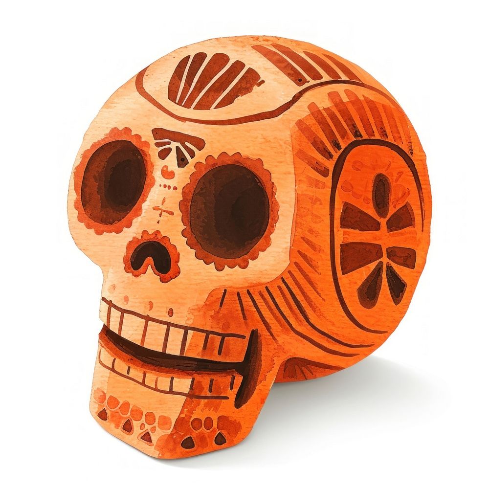 Dia de Muertos skull art jack-o'-lantern representation.