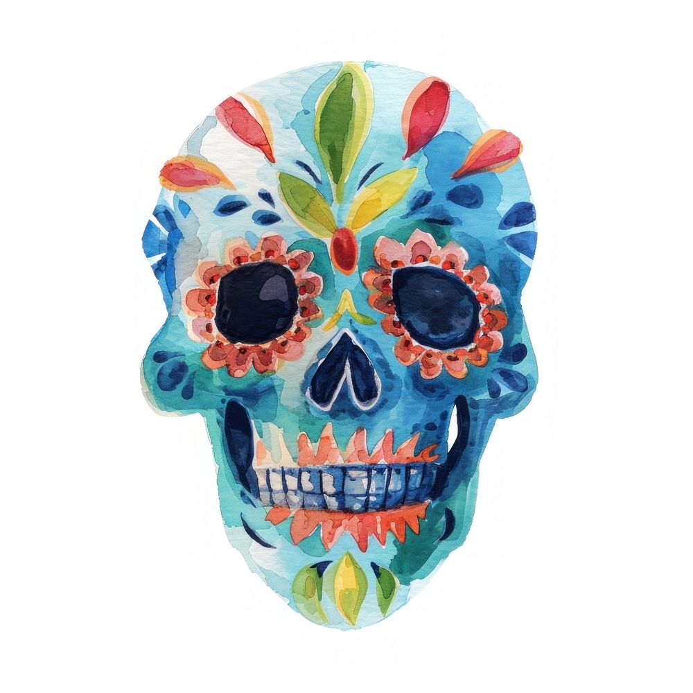 Dia de Muertos skull painting mask art.