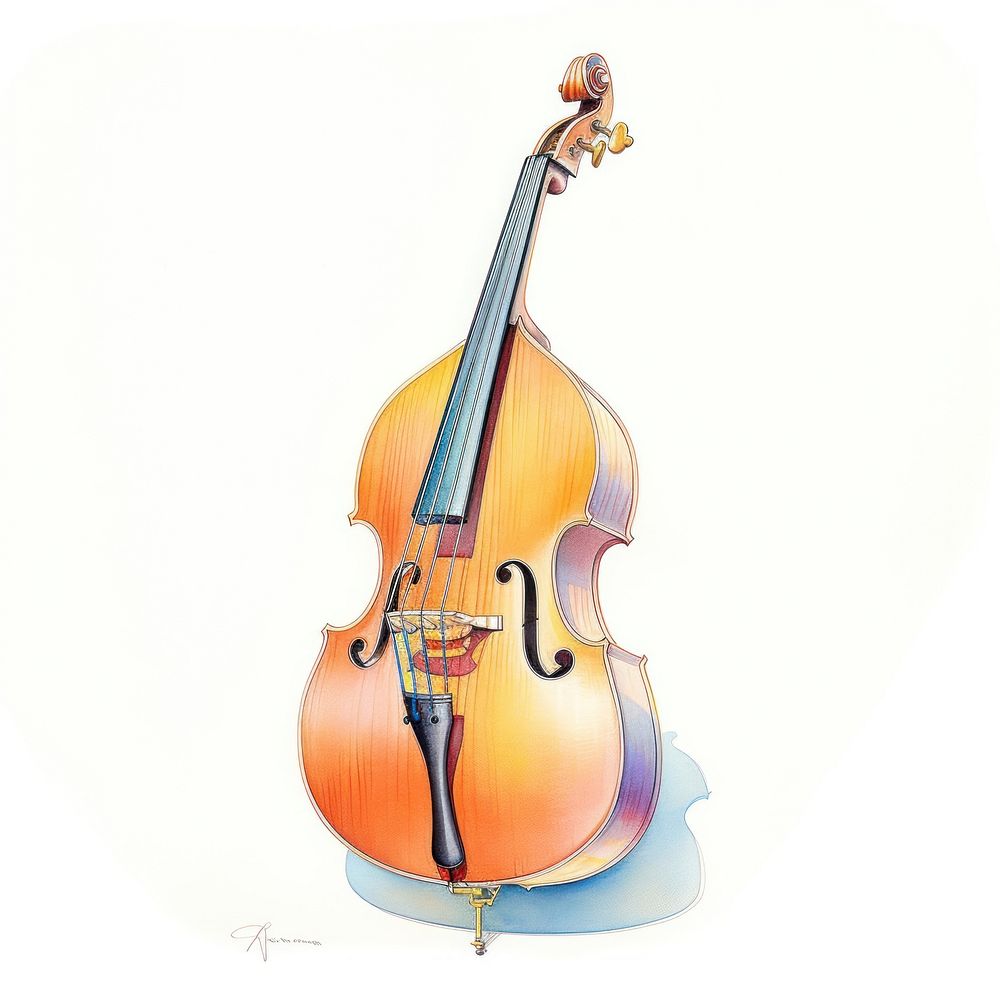 Jazz violin cello white background.