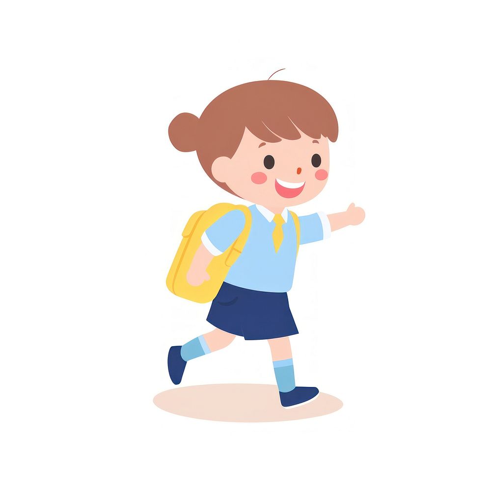 Child carrying a school bag cartoon cute photography. AI generated Image by rawpixel.