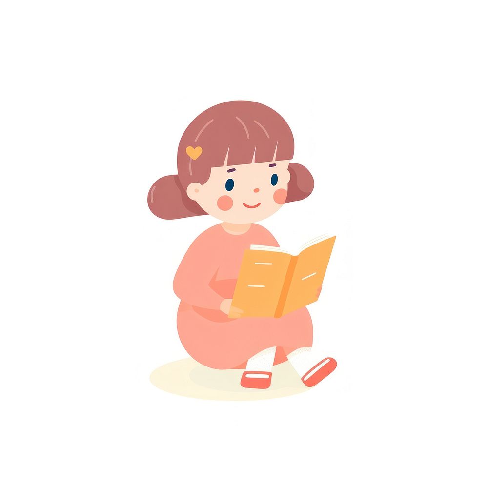 Girl reading a book cute publication hairstyle. AI generated Image by rawpixel.