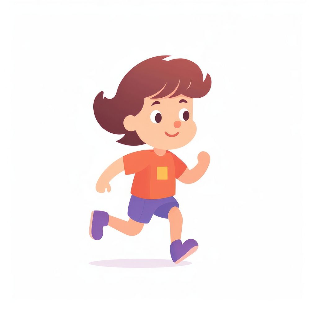Girl running cartoon cute exercising. AI generated Image by rawpixel.