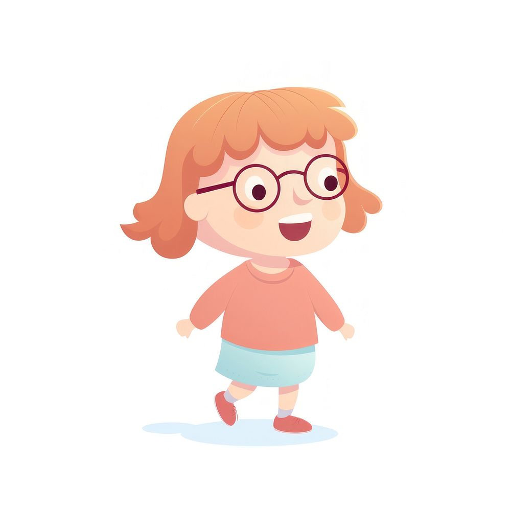 Happy girl wearing glasses cartoon cute toy. AI generated Image by rawpixel.