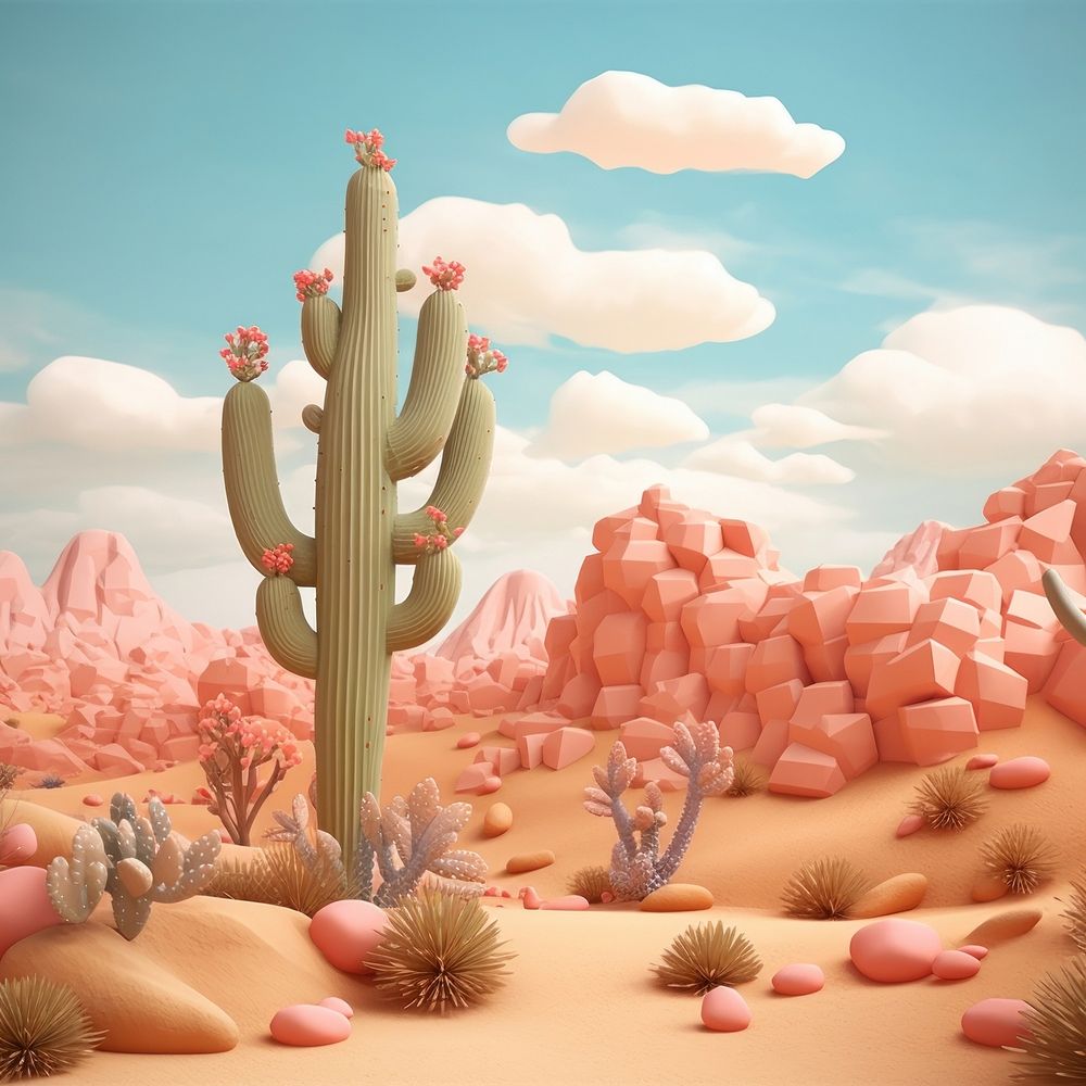 Cute desert fantasy background outdoors cartoon nature.