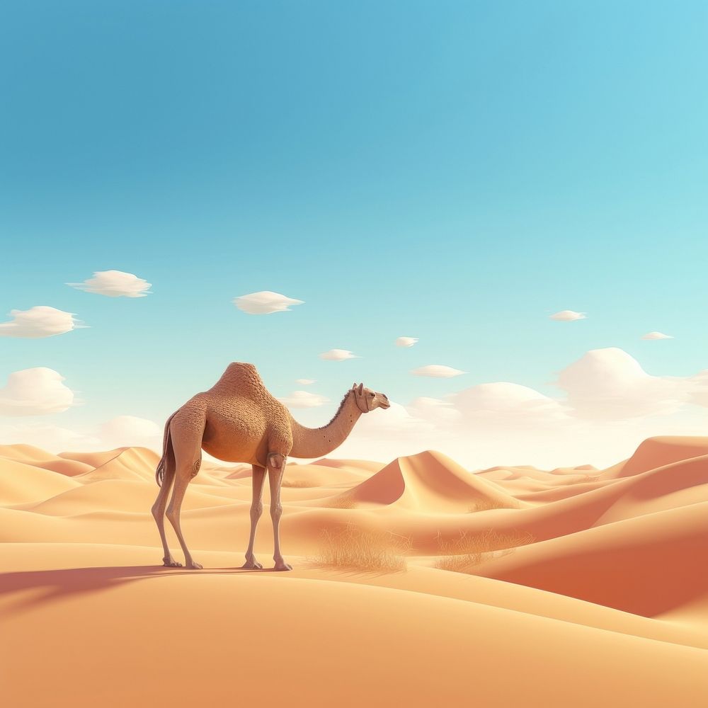 Cute desert fantasy background camel outdoors nature.