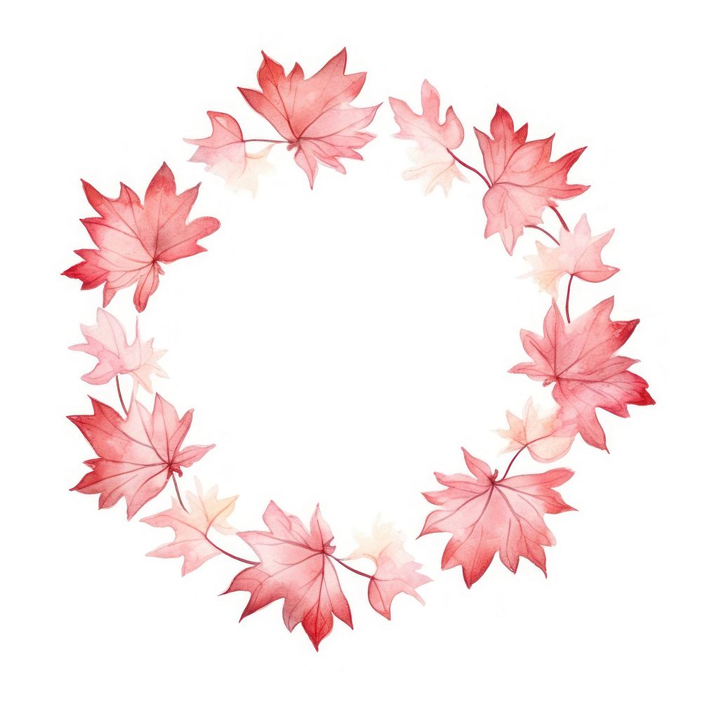 Maple leaf circle border pattern wreath plant. AI generated Image by rawpixel.