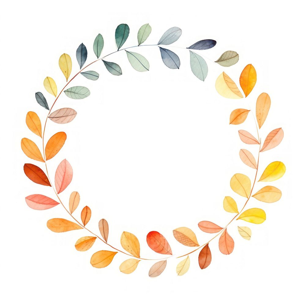 Autumn leaf circle border pattern white background creativity. AI generated Image by rawpixel.