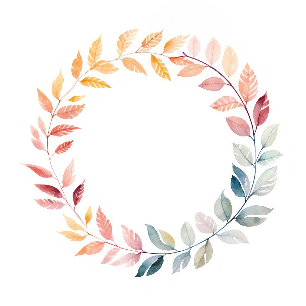 Autumn leaf circle border pattern white background celebration. AI generated Image by rawpixel.